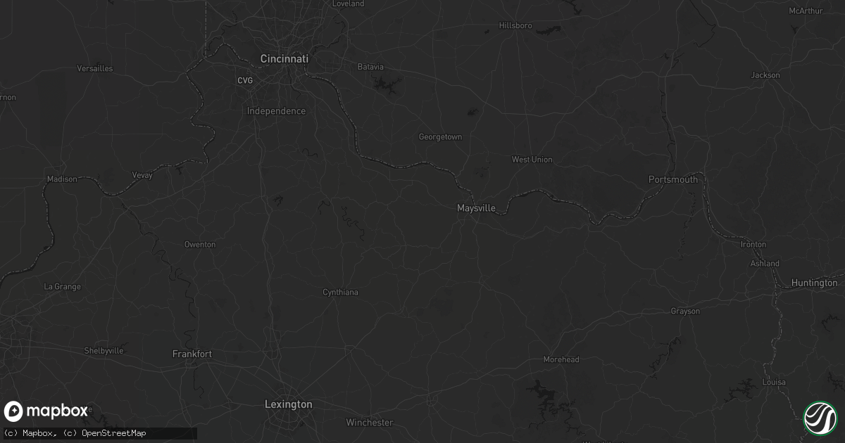 Hail map in Germantown, KY on August 7, 2026
