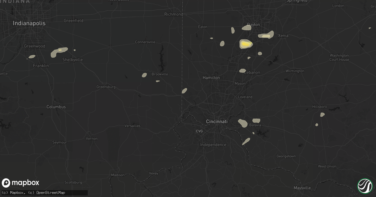 Hail map in Harrison, OH on August 7, 2026