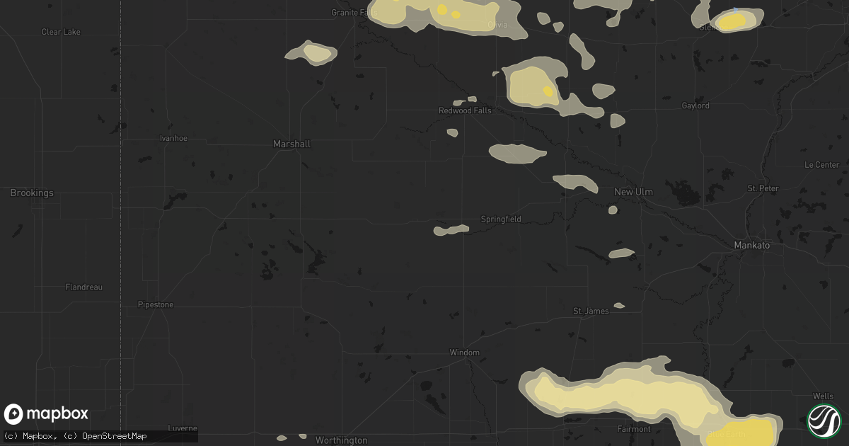 Hail map in Lamberton, MN on August 7, 2026
