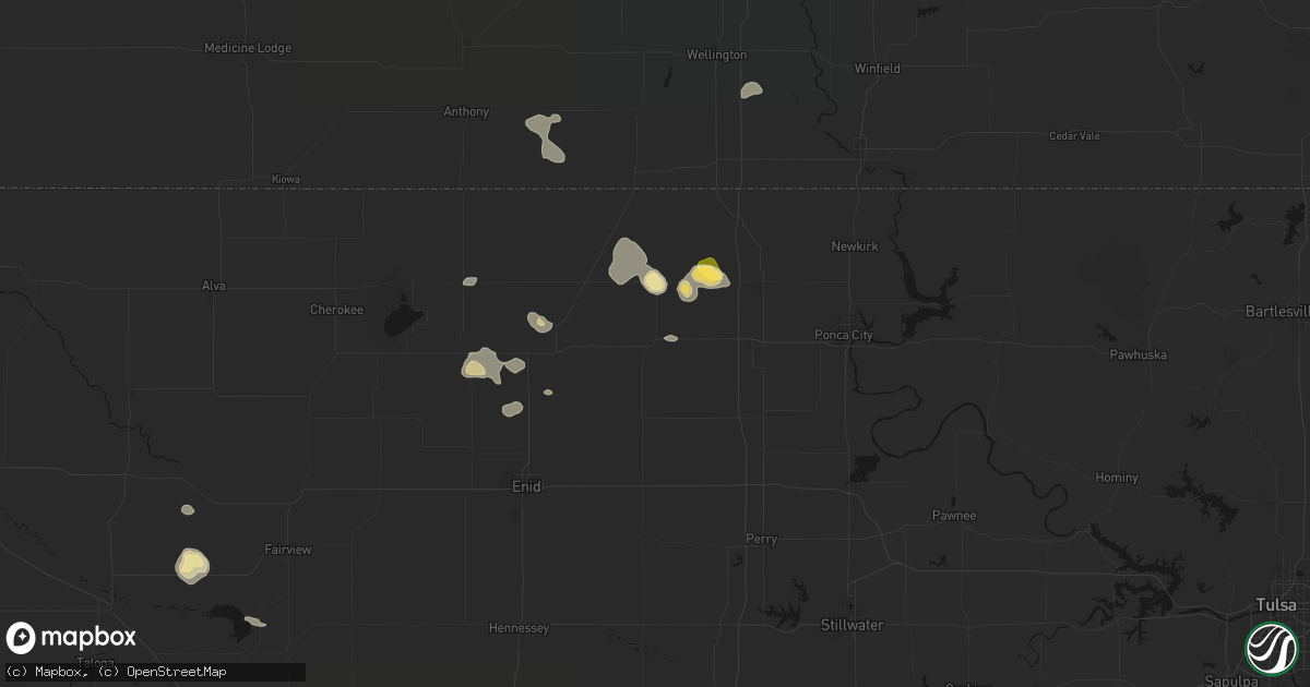 Hail map in Lamont, OK on August 7, 2026