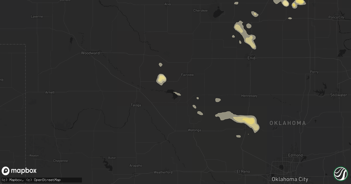 Hail map in Longdale, OK on August 7, 2026