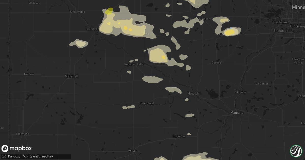 Hail map in Morgan, MN on August 7, 2026