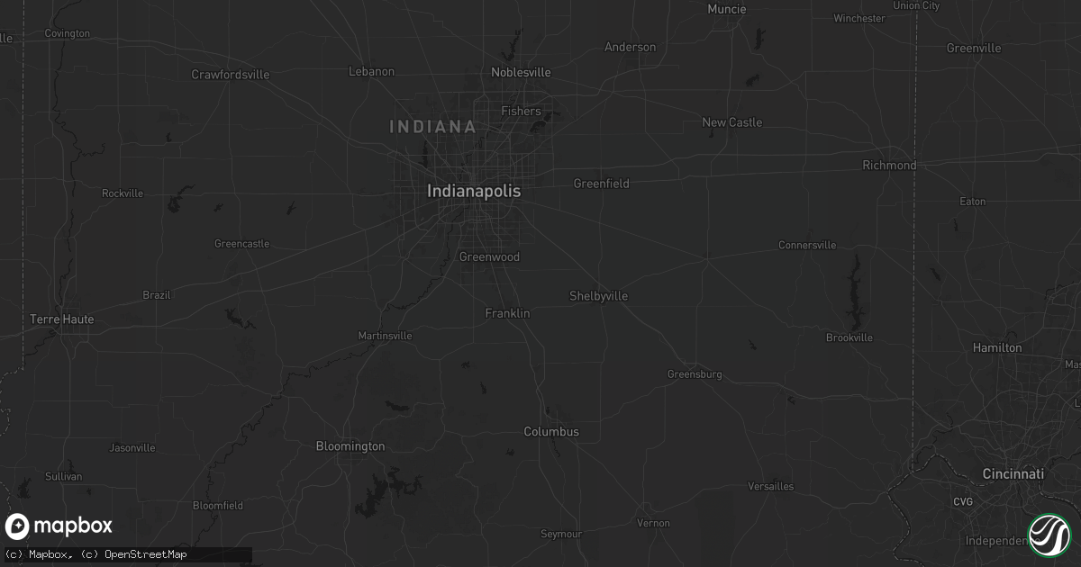 Hail map in Needham, IN on August 7, 2026
