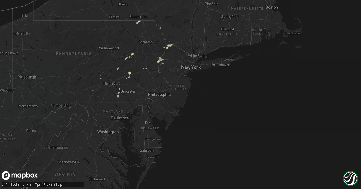 Hail map in New Jersey on August 7, 2026