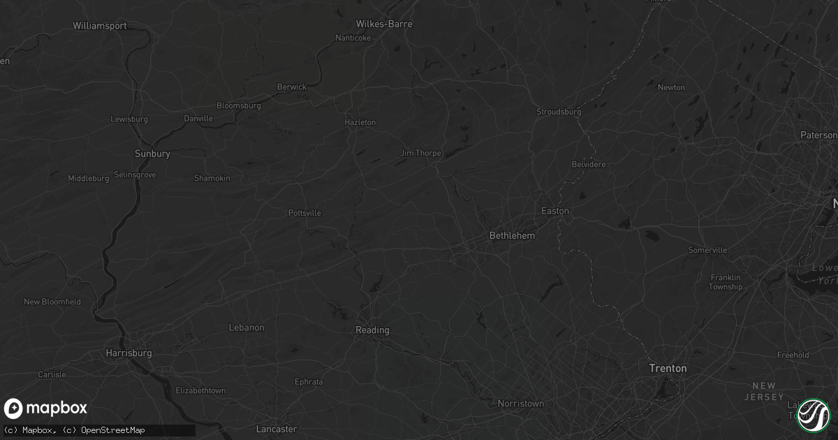 Hail map in New Tripoli, PA on August 7, 2026