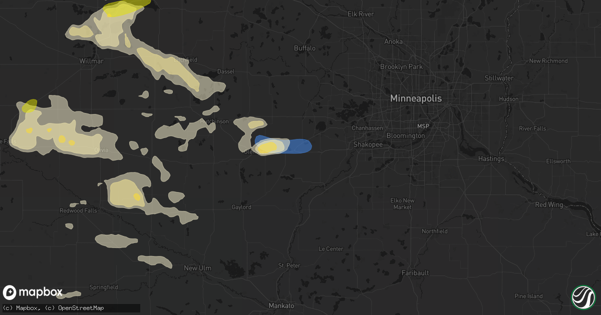 Hail map in Norwood Young America, MN on August 7, 2026