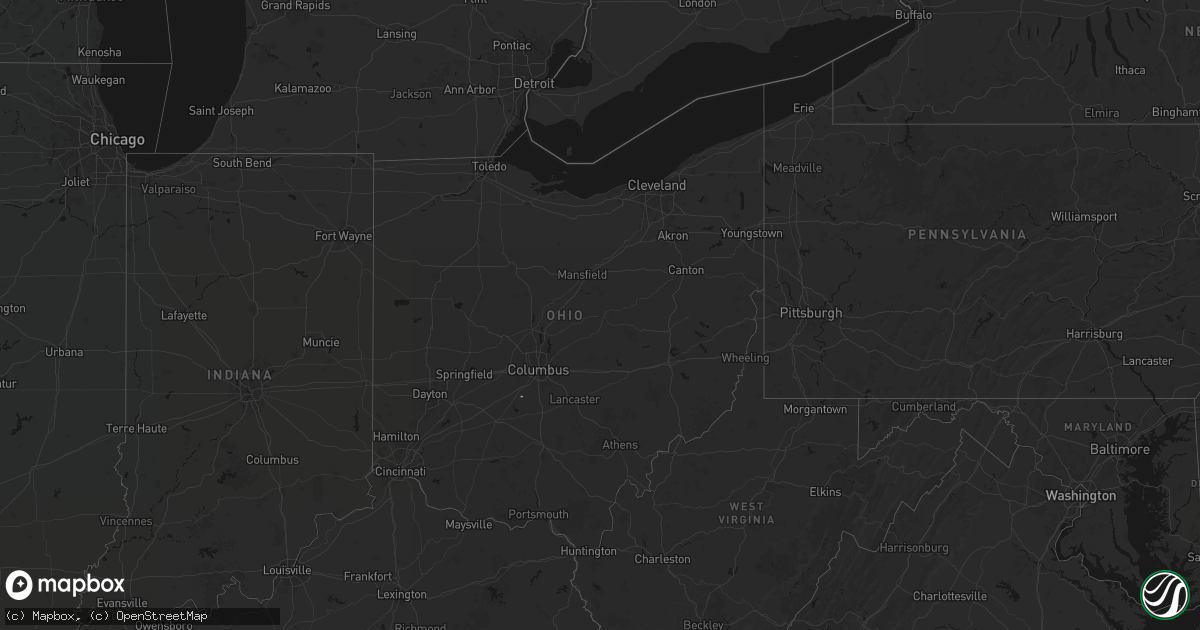 Hail map in Ohio on August 7, 2026