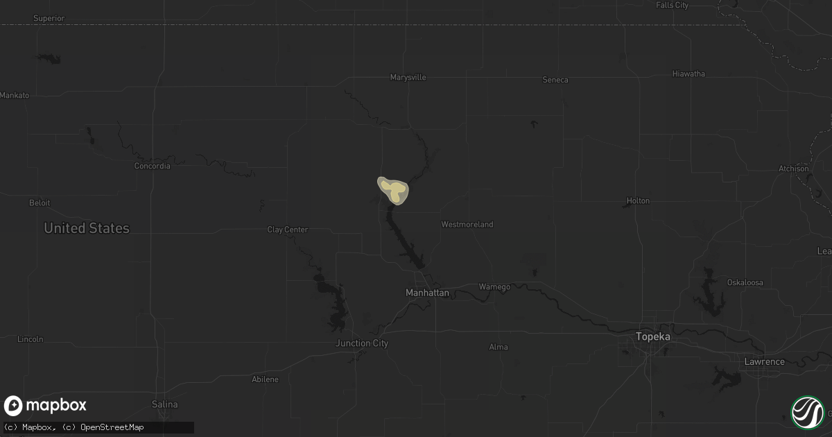 Hail map in Olsburg, KS on August 7, 2026