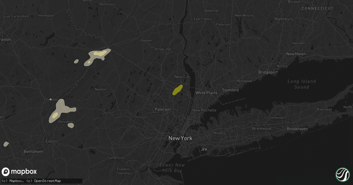 Hail map in Park Ridge, NJ on August 7, 2026
