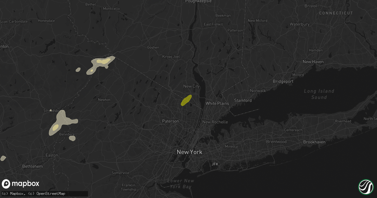 Hail map in Pearl River, NY on August 7, 2026