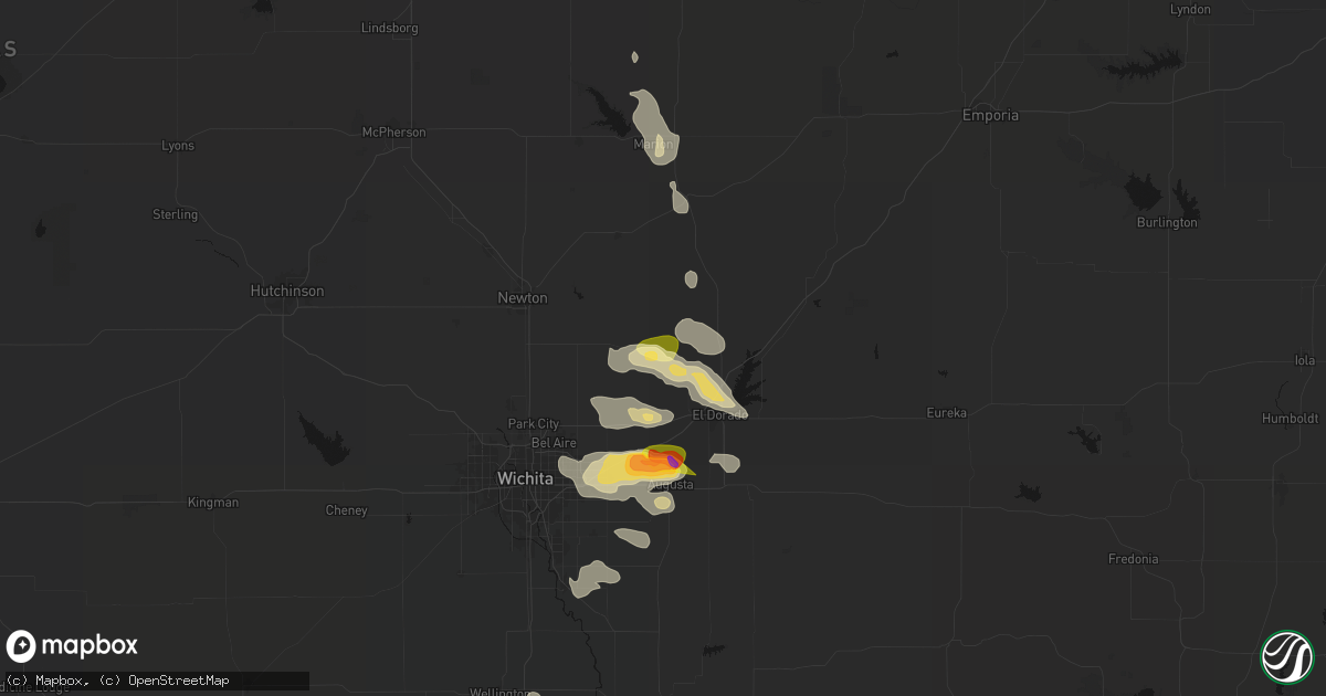 Hail map in Potwin, KS on August 7, 2026