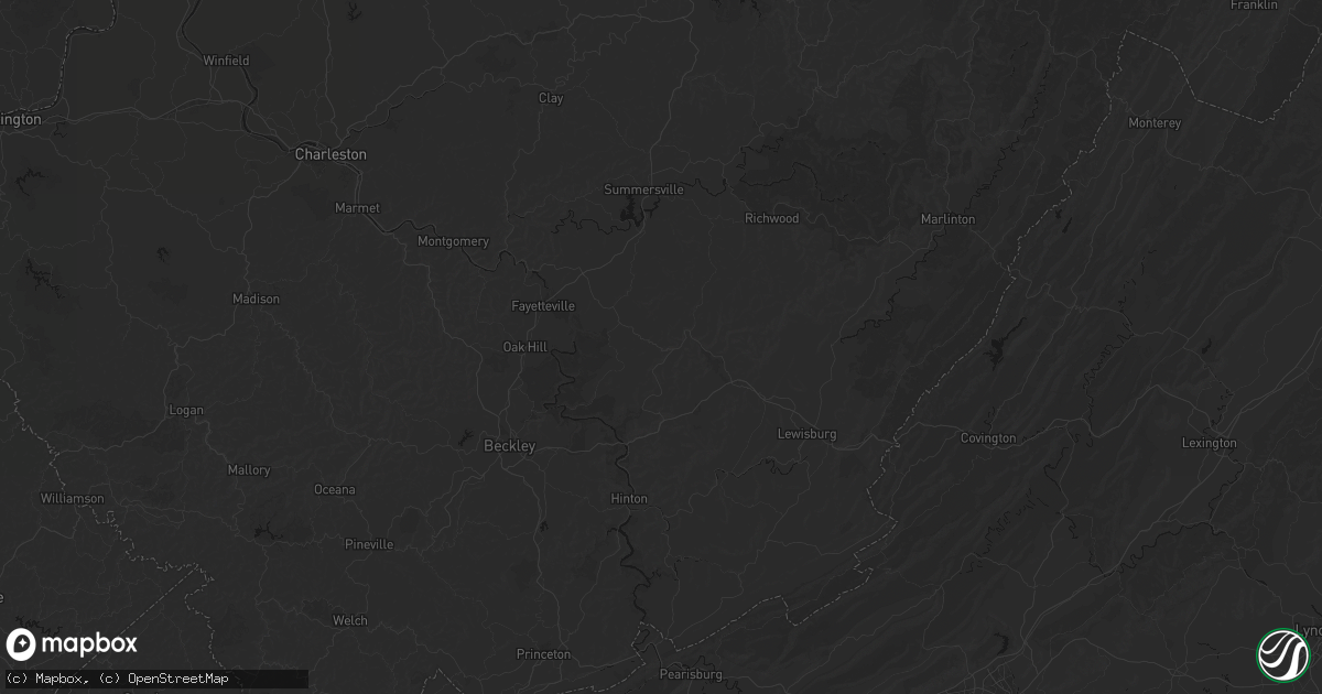 Hail map in Rainelle, WV on August 7, 2026