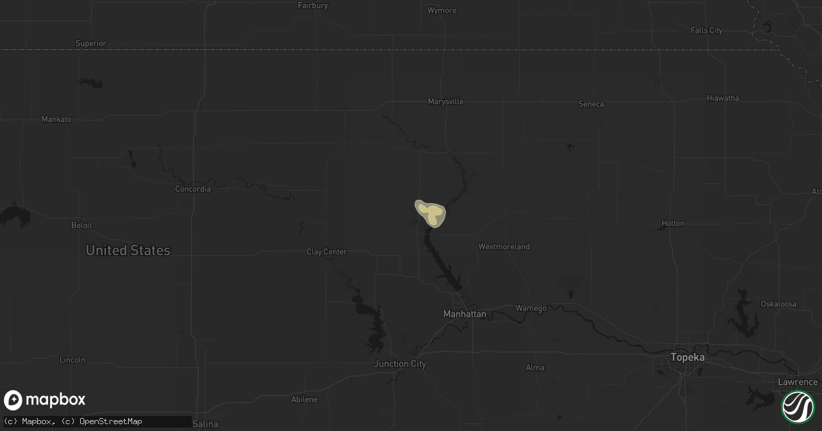 Hail map in Randolph, KS on August 7, 2026