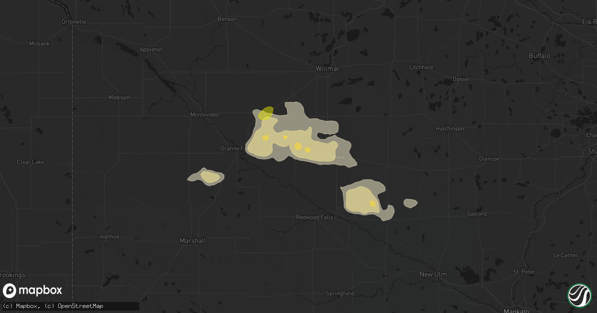 Hail map in Renville, MN on August 7, 2026