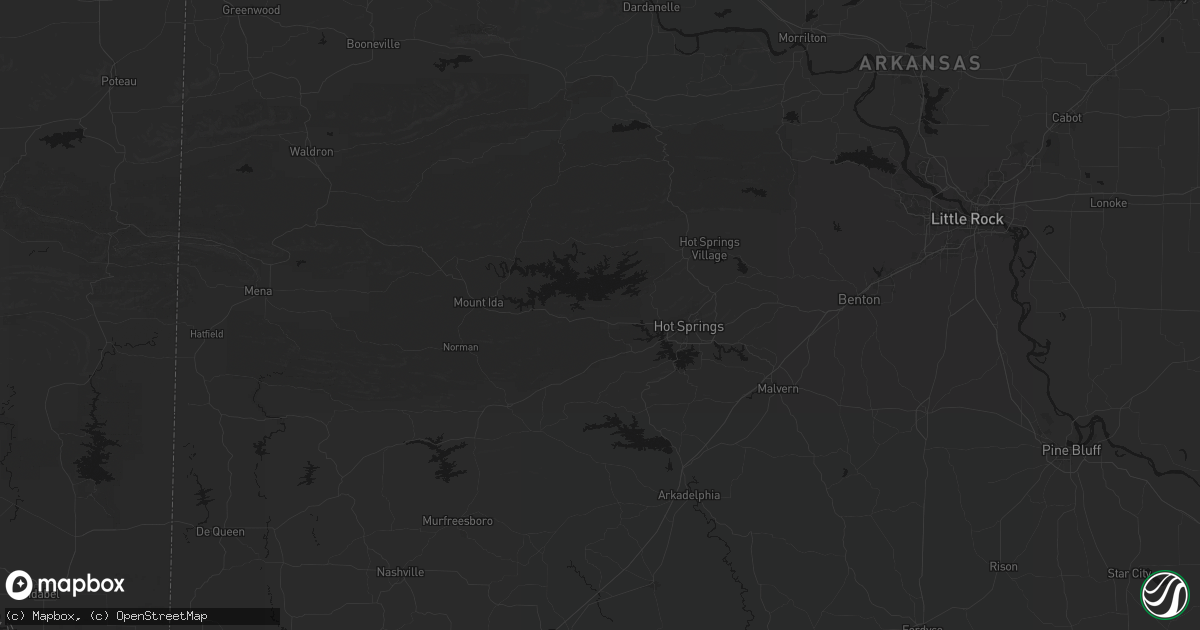 Hail map in Royal, AR on August 7, 2026