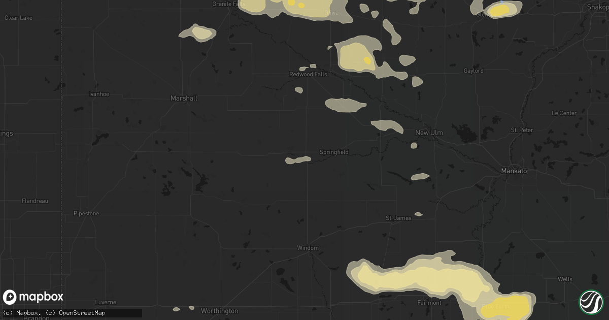 Hail map in Sanborn, MN on August 7, 2026
