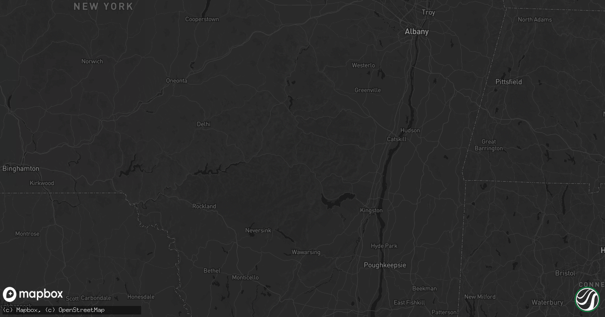 Hail map in Shandaken, NY on August 7, 2026