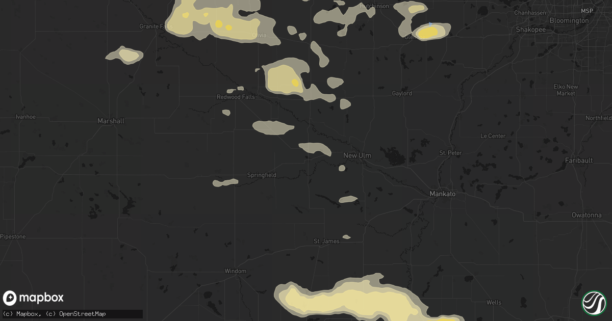Hail map in Sleepy Eye, MN on August 7, 2026
