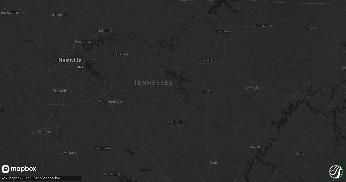 Hail map in Smithville, TN on August 7, 2026
