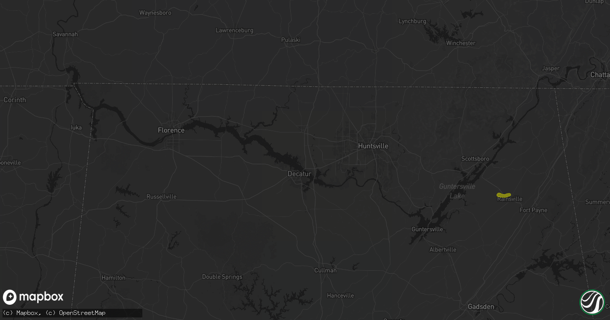 Hail map in Tanner, AL on August 7, 2026