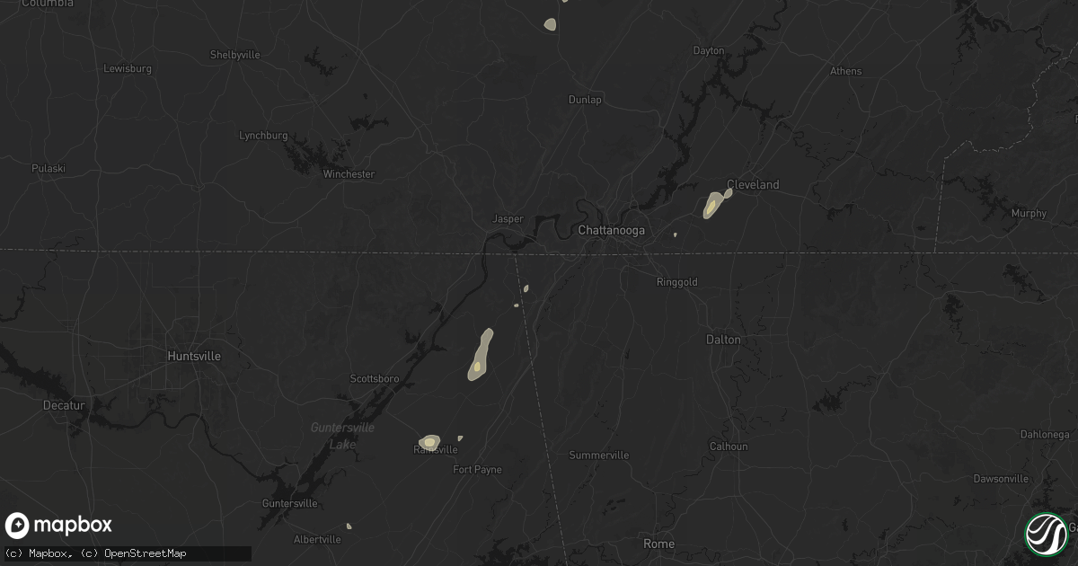 Hail map in Trenton, GA on August 7, 2026