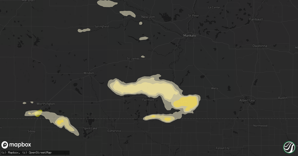 Hail map in Truman, MN on August 7, 2026