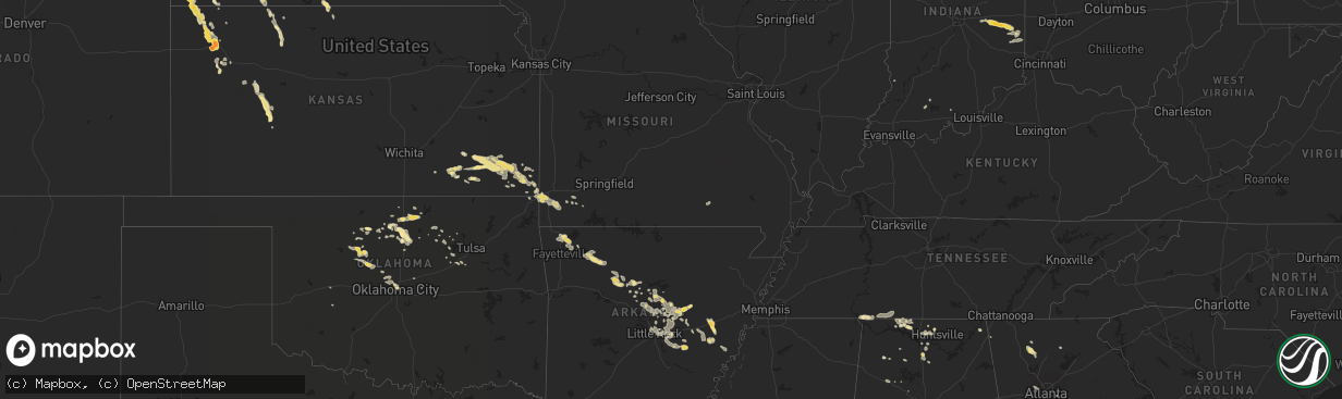 Hail map in Alabama on August 8, 2011