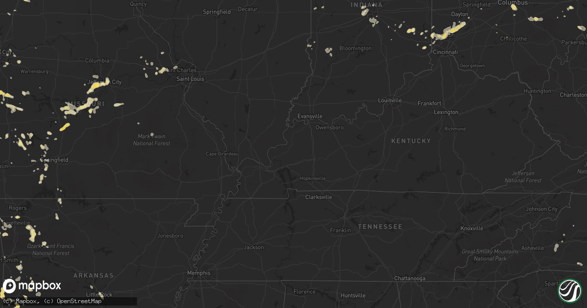 Hail map in Oklahoma on August 8, 2012