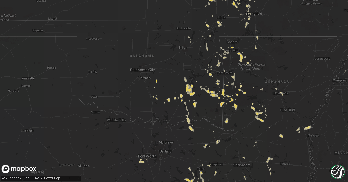Hail map on August 8, 2012