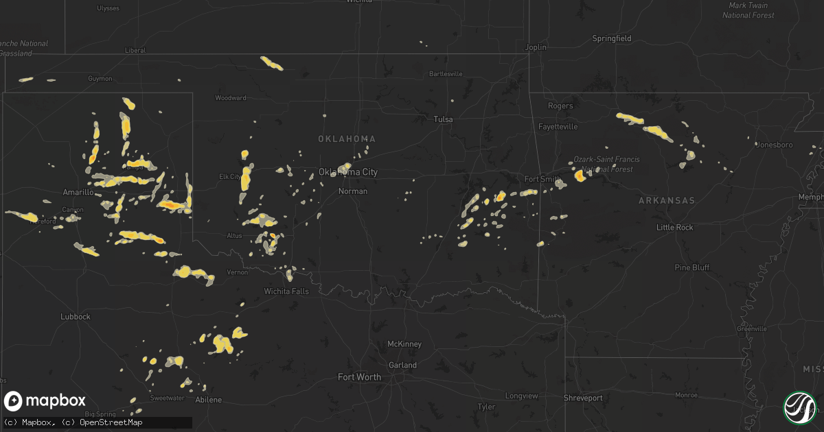 Hail map on August 8, 2013