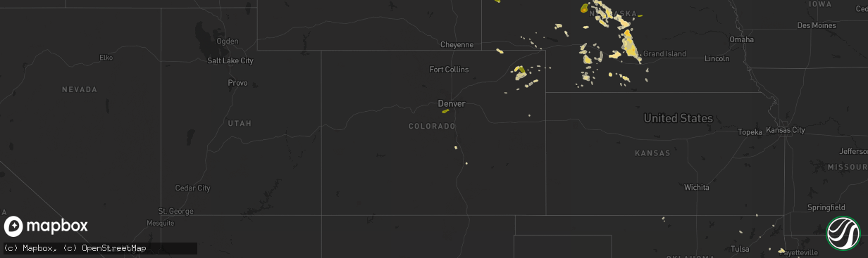 Hail map in Colorado on August 8, 2014