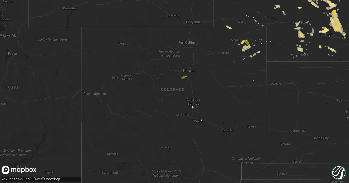 Hail map in Colorado on August 8, 2014