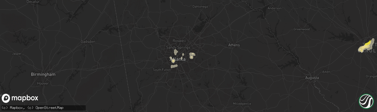 Hail map in Stone Mountain, GA on August 8, 2014