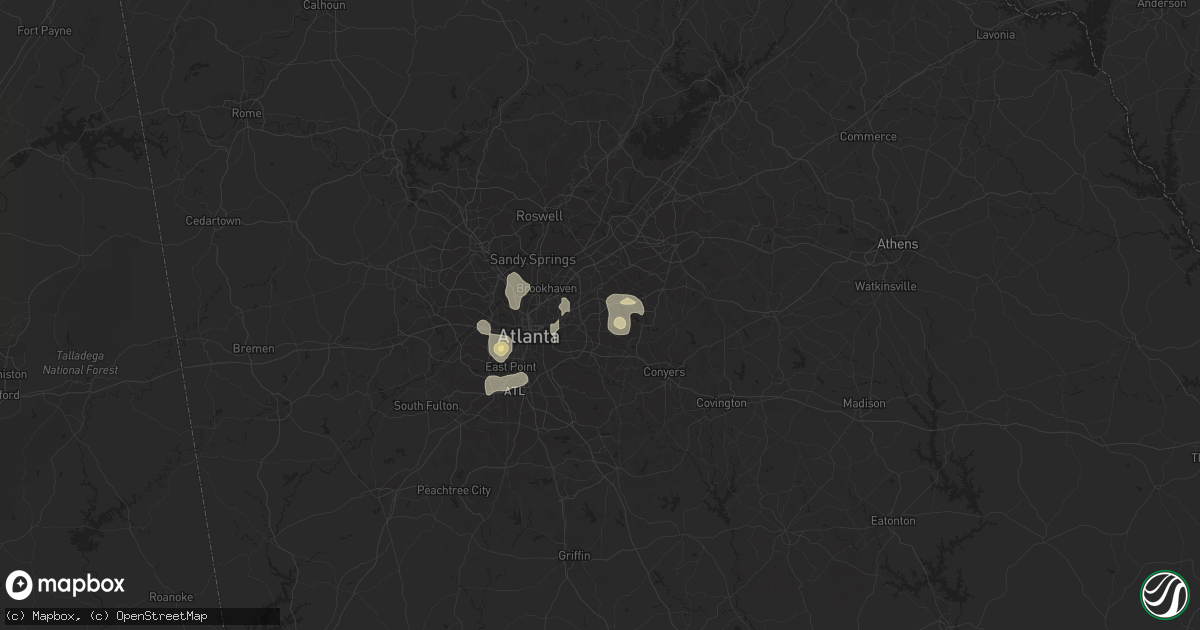 Hail map in Stone Mountain, GA on August 8, 2014