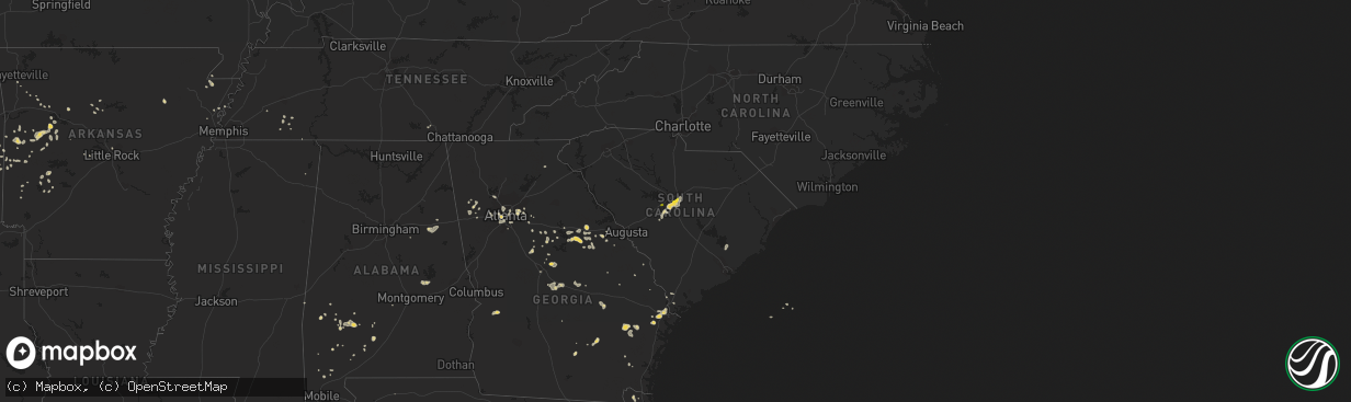 Hail map on August 8, 2014