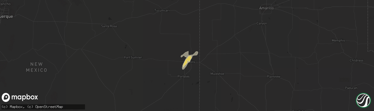 Hail map in Clovis, NM on August 8, 2015