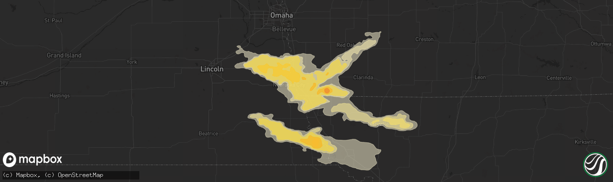 Hail map in Hamburg, IA on August 8, 2015