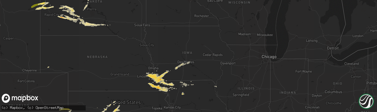 Hail map in Iowa on August 8, 2015