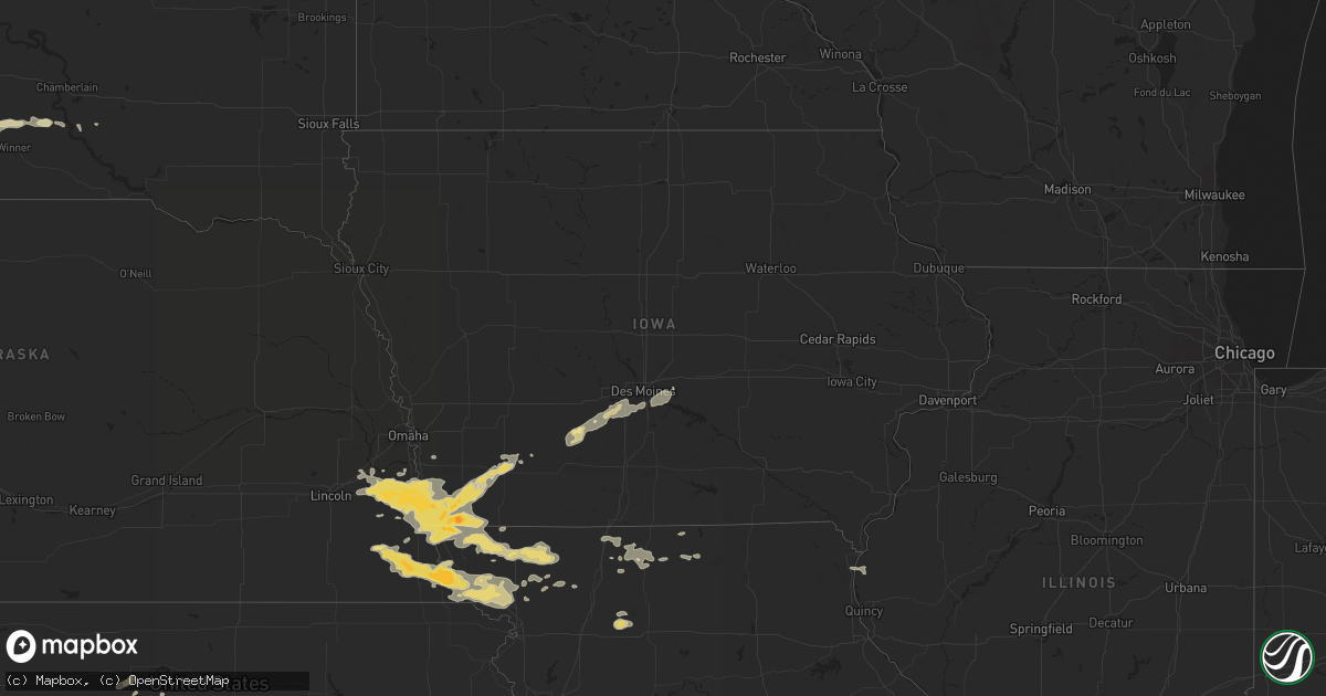 Hail map in Iowa on August 8, 2015
