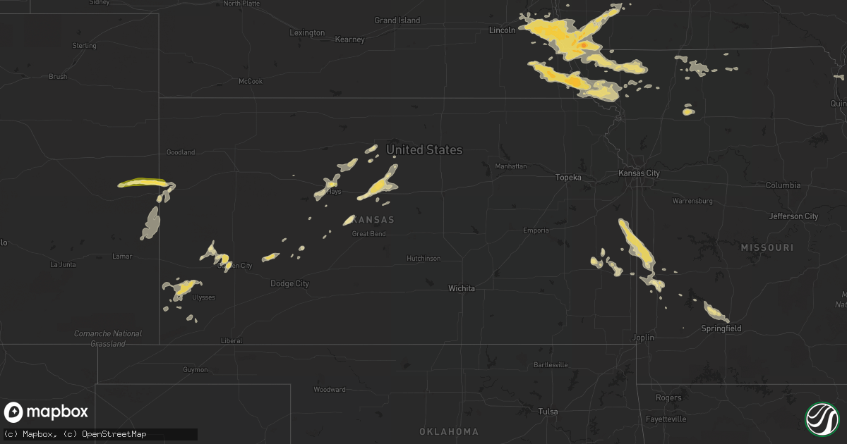 Hail map in Kansas on August 8, 2015