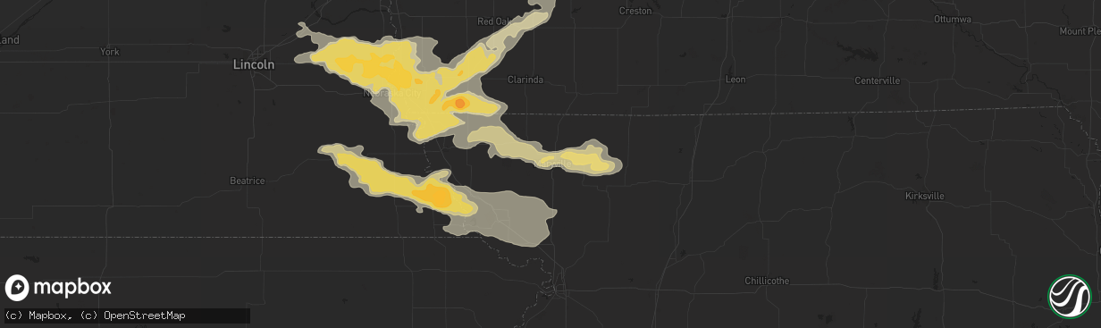 Hail map in Maryville, MO on August 8, 2015