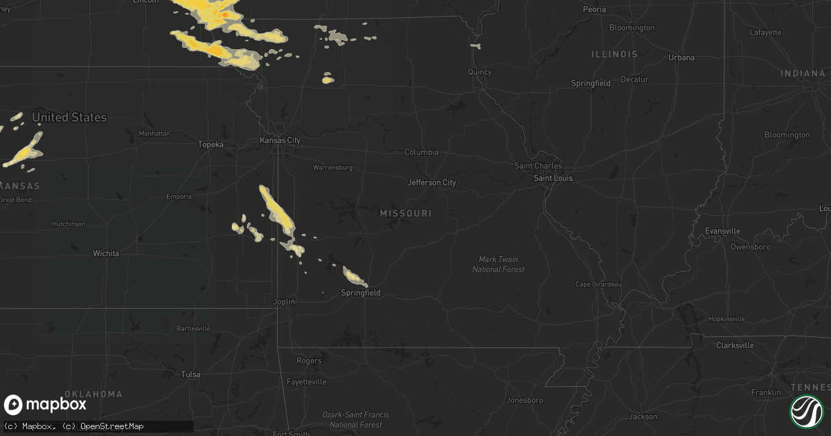 Hail map in Missouri on August 8, 2015