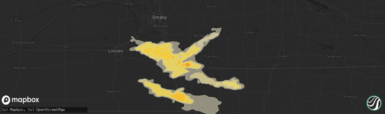 Hail map in Shenandoah, IA on August 8, 2015