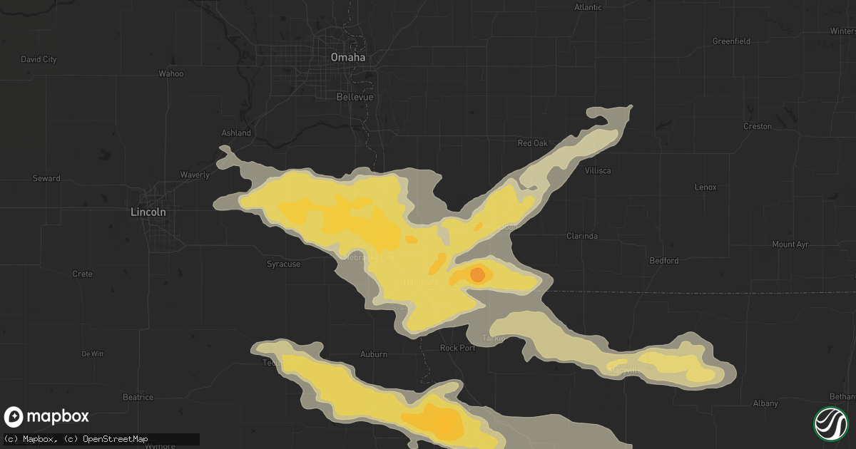 Hail map in Sidney, IA on August 8, 2015