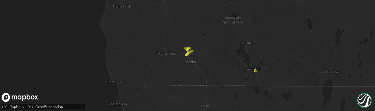 Hail map in Central Point, OR on August 8, 2017