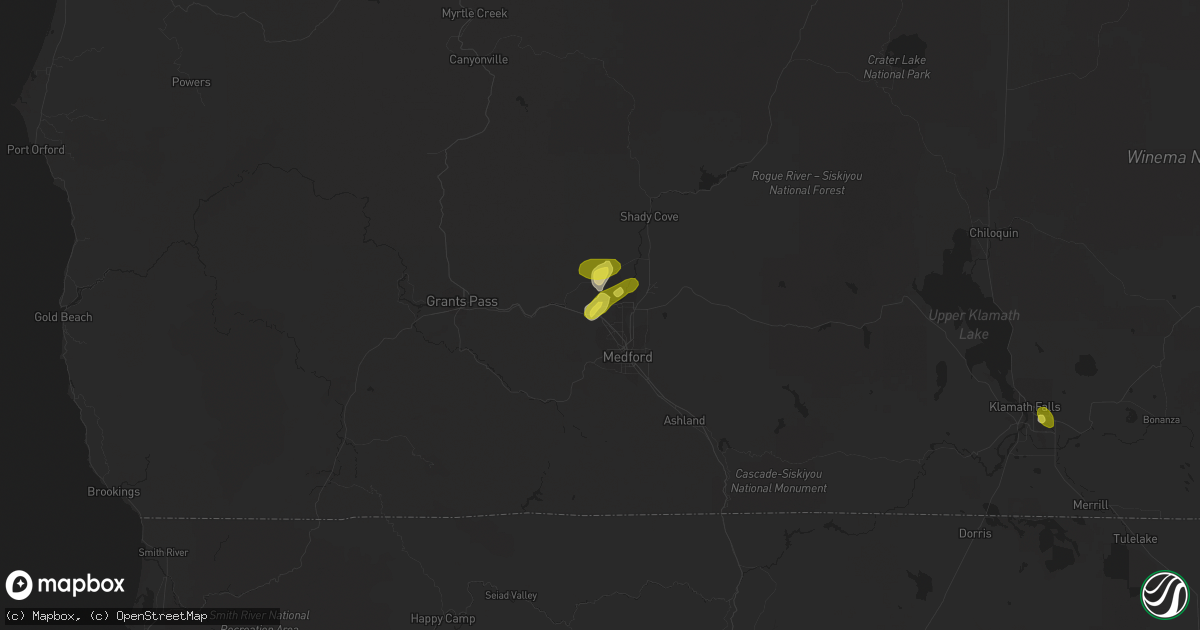 Hail map in Central Point, OR on August 8, 2017