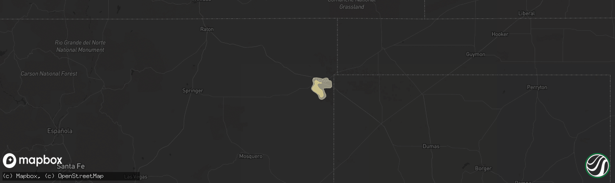 Hail map in Clayton, NM on August 8, 2017