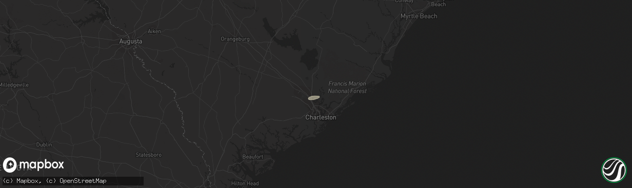 Hail map in Goose Creek, SC on August 8, 2017