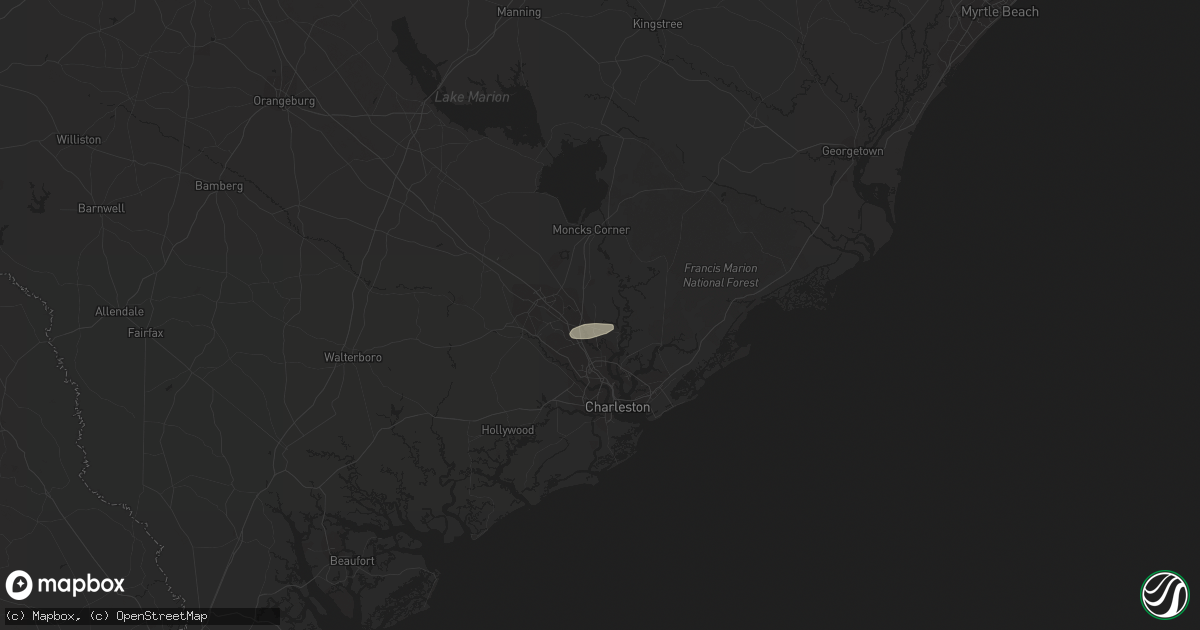 Hail map in Goose Creek, SC on August 8, 2017