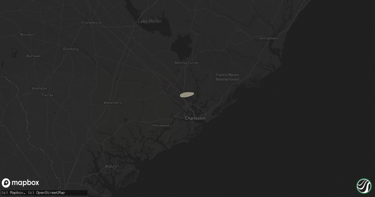 Hail map in Hanahan, SC on August 8, 2017